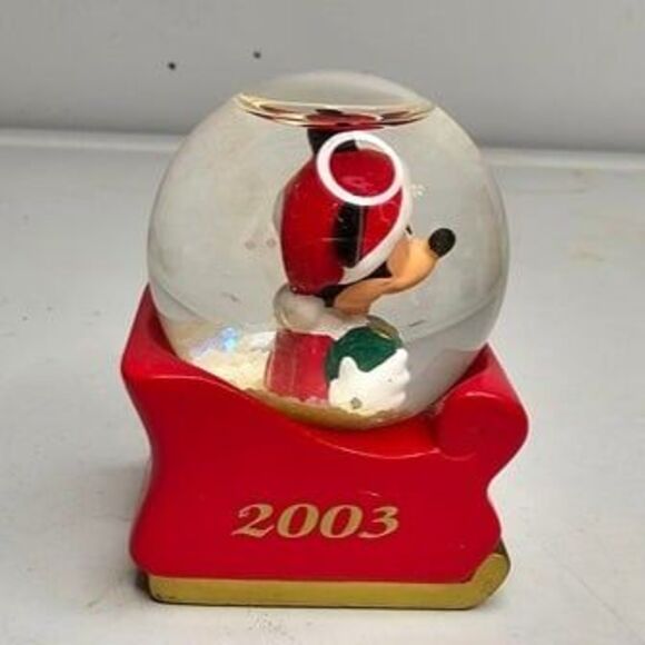 Lot of 2 JCPenney Snowglobes 2003 2011 Disney Mickey Mouse - Picture 2 of 6